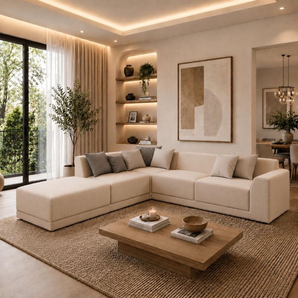 Seccional Madison Izquierdo Color Beige Claro