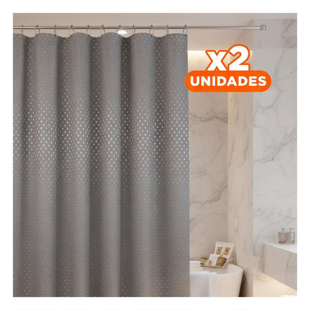 Pack2 Cubierta para Uso Diario en Ducha Plomo Patron Triangulos 180x180cm