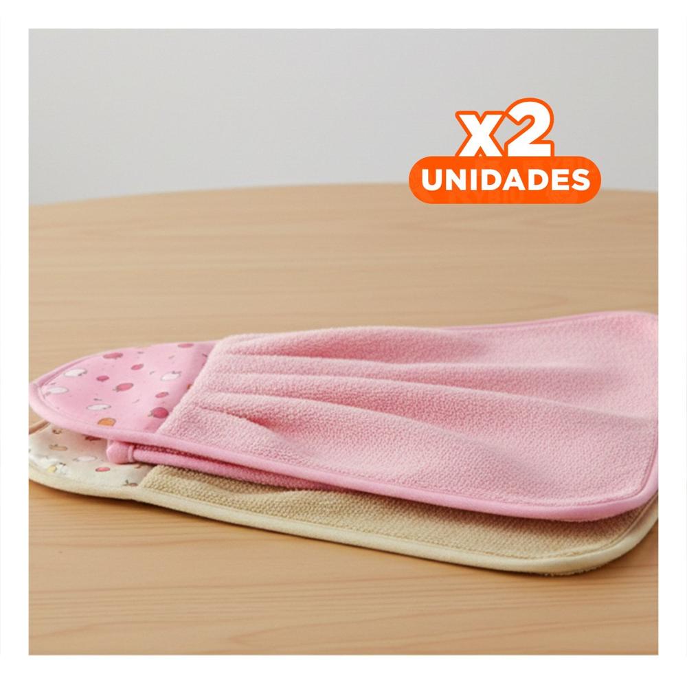Pack2 Panos de Mano 2 Unidades Rosado y Amarillo Colgador 28x38cm
