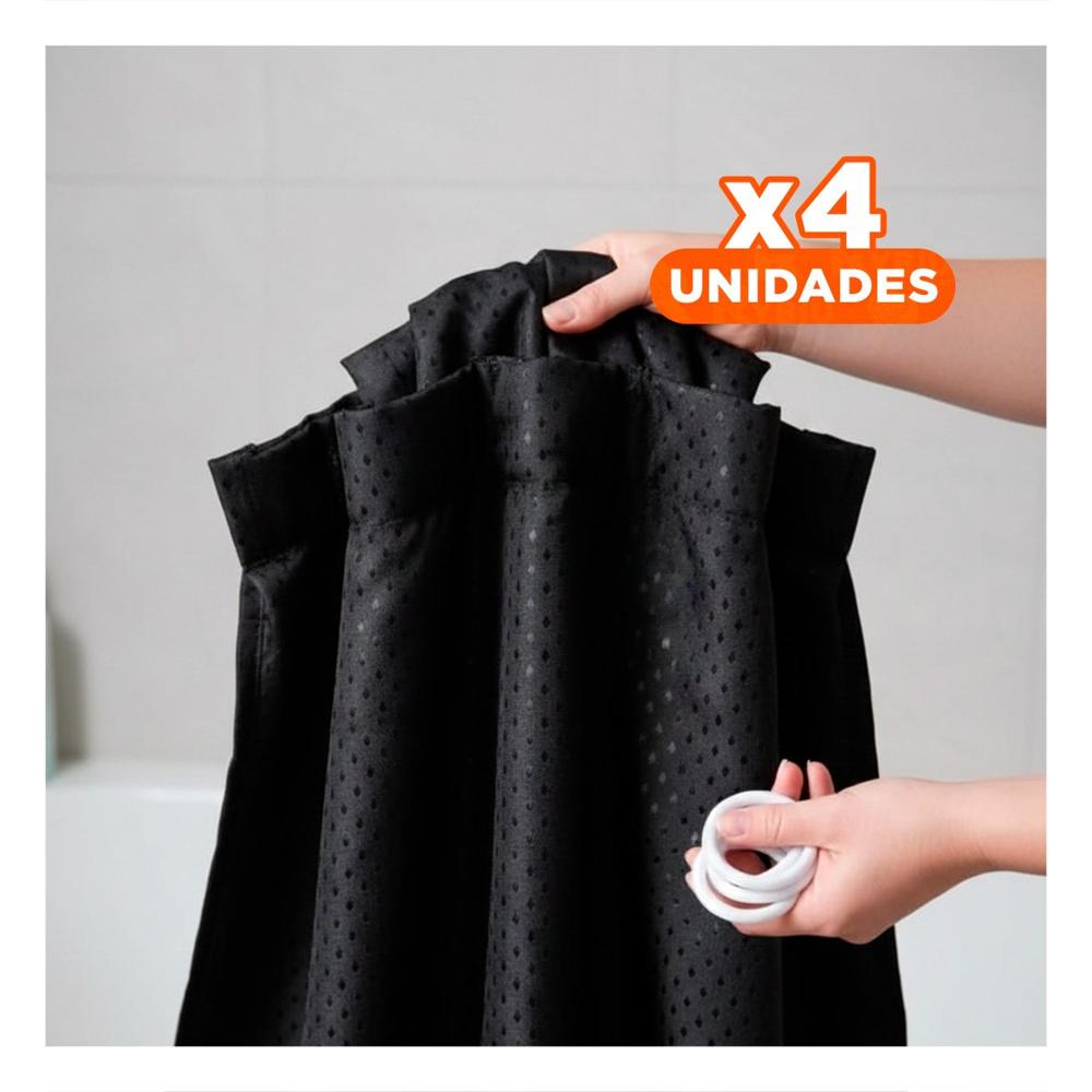 Pack4 Cubierta Negro con Patron Triangulos para Espacio de Ducha 180x180cm Y Papel Regalo