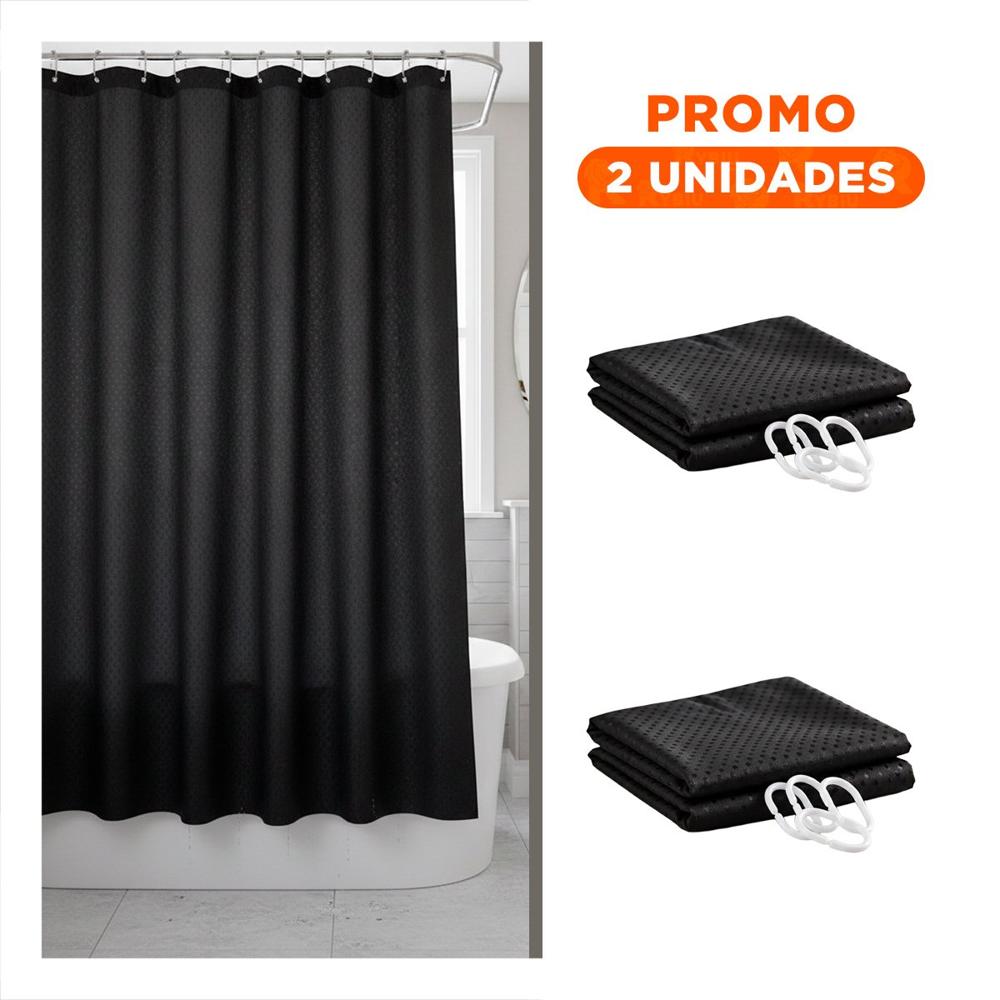 Pack2 Cubierta pensada para Ducha con Patron Triangulos Color Negro 180x180 Y Regalo Sticker
