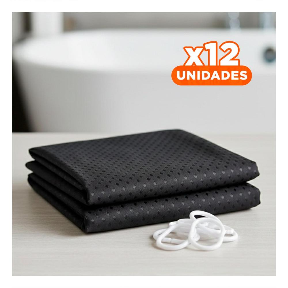 Pack12 Panel pensado para Ducha en Negro con Patron Triangulos 180x180cm Y Regalo Sticker