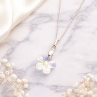 Collar de Plata 925 con Cristal Diseño Flor Blanca Aurora Boreal Elegante Ideal para Regalo