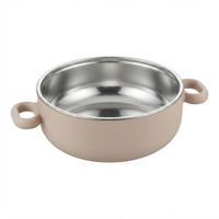 Bowl de Acero con Funda de Silicona Marron 13.5 cm