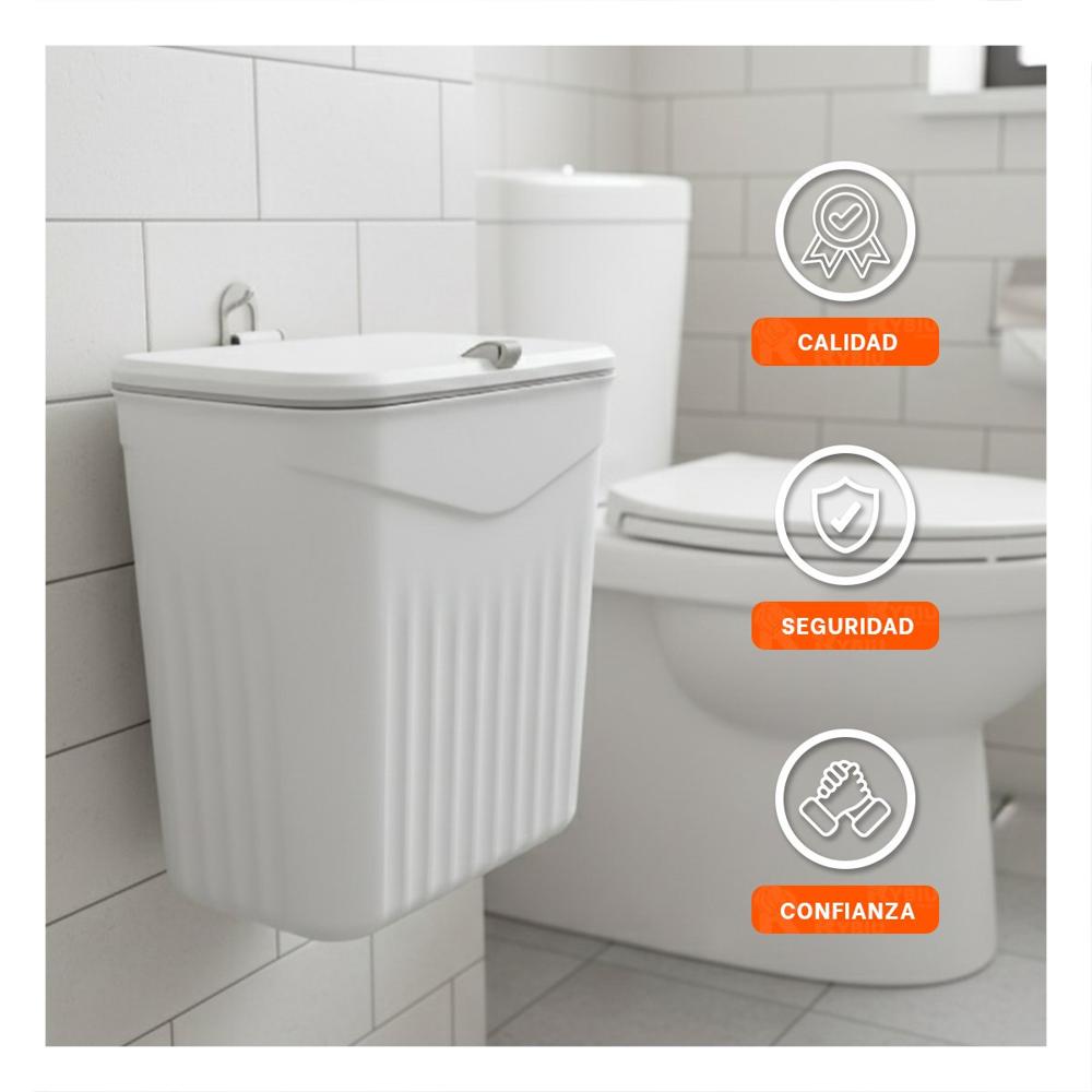 Tacho de Basura Colgante Blanco para Cocina y Hogar Limpio y Practico