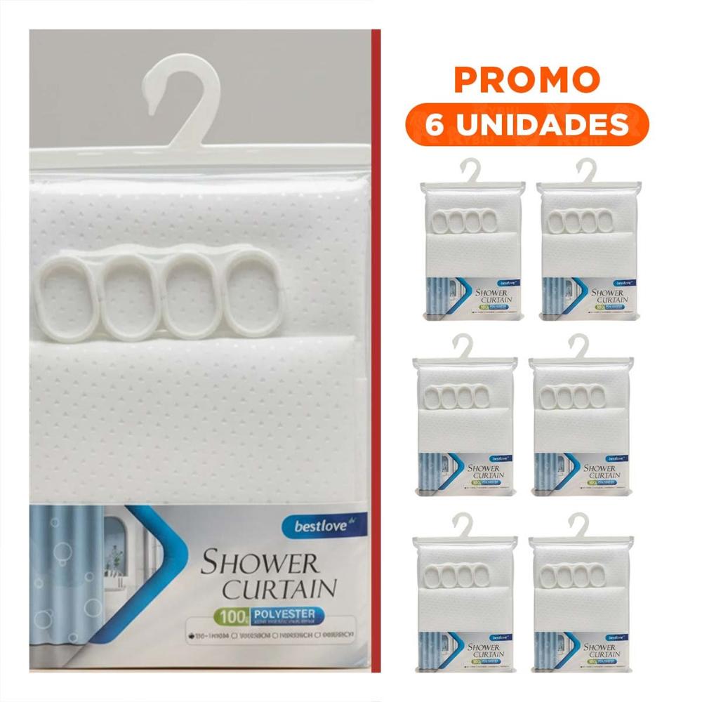 Pack6 Panel con Patron Triangulos destinado a Ducha Blanco 180x180cm Y Regalo Sticker