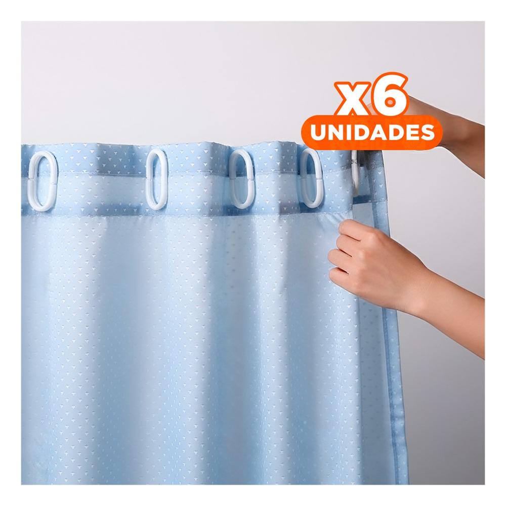 Pack6 Proteccion Celeste para Area de Ducha con Patron Triangulos 180x180cm