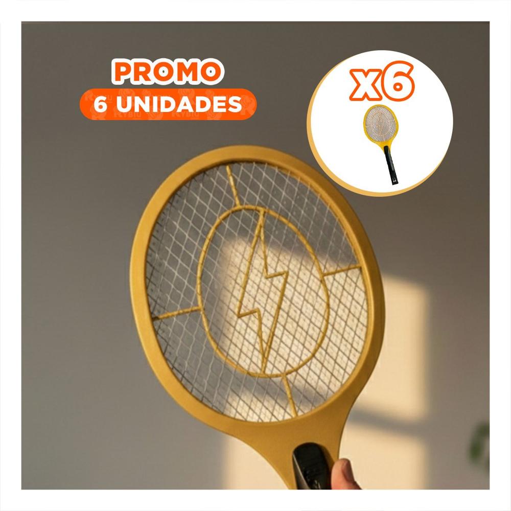 Pack6 Paleta Anaranjado Mosquitera Mango Negro para Casa y Eliminacion Mosquitos