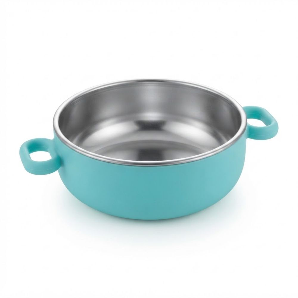 Bowl de Acero con Funda de Silicona Verde Claro 13.5 cm