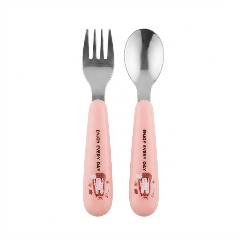 Set de Cubiertos de Acero Rosado Enjoy Every Day con Estuche