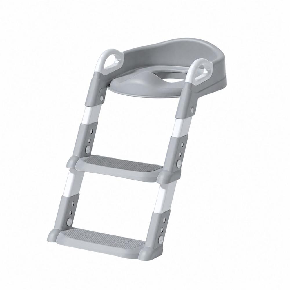 Adaptador de Baño y Escalera Portátil para Niños Gris