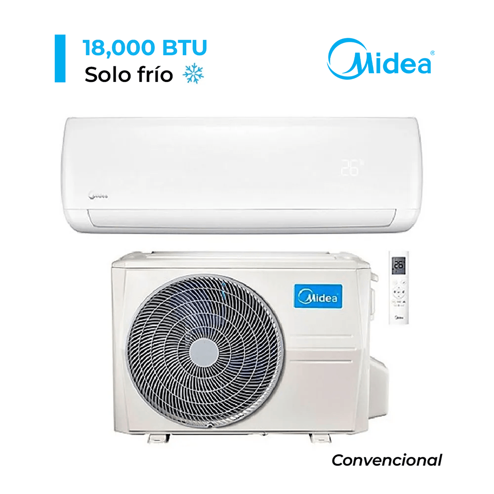 Aire Acondicionado Midea Split De 18000 BTU Convencional Frío Solo