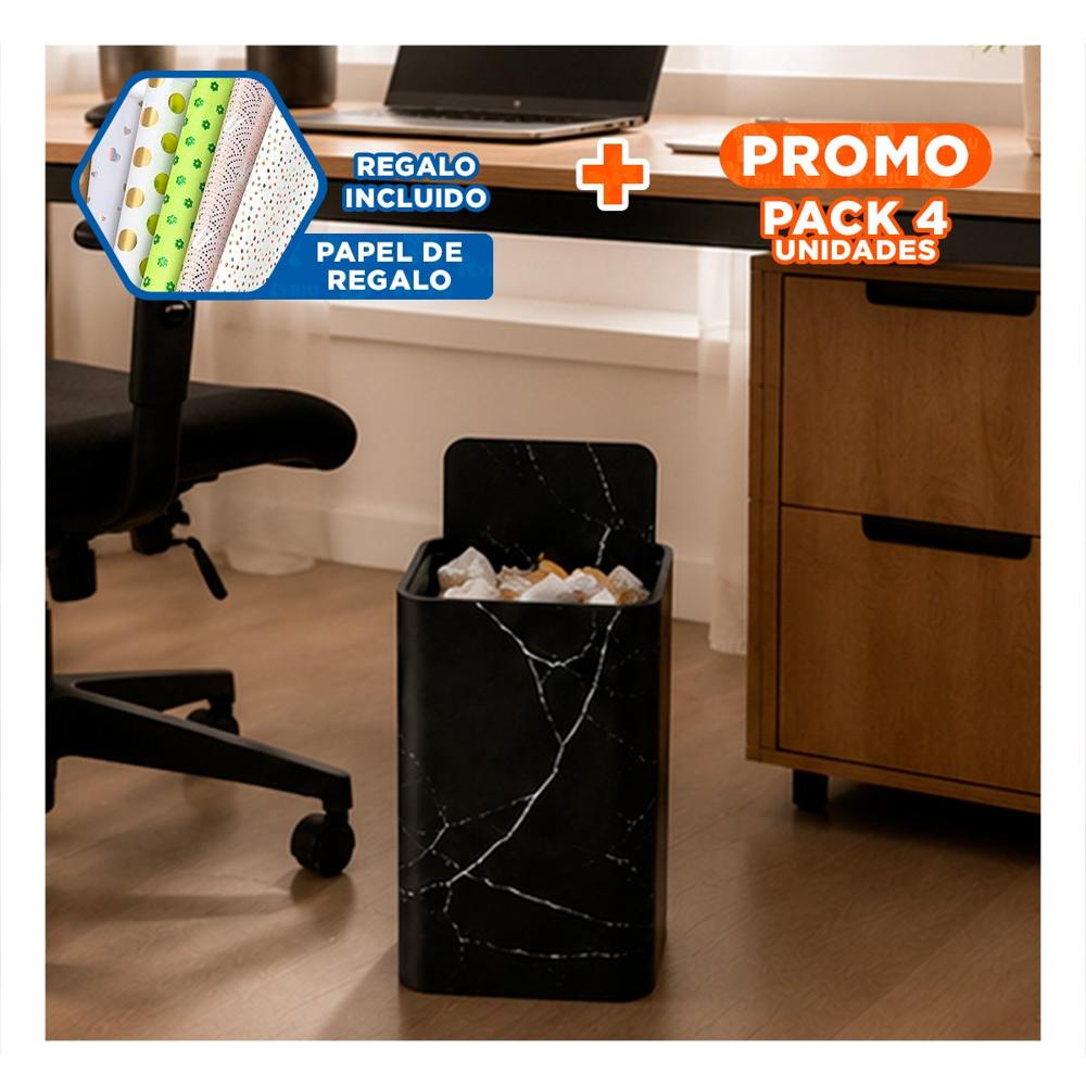 Pack4 Basurero de Residuos para Cocina y Hogar Color Negro YPapel Regalo Pack4 Tacho Practico para Hogar y Cocina de Residuos Color Negro YPapel Regalo