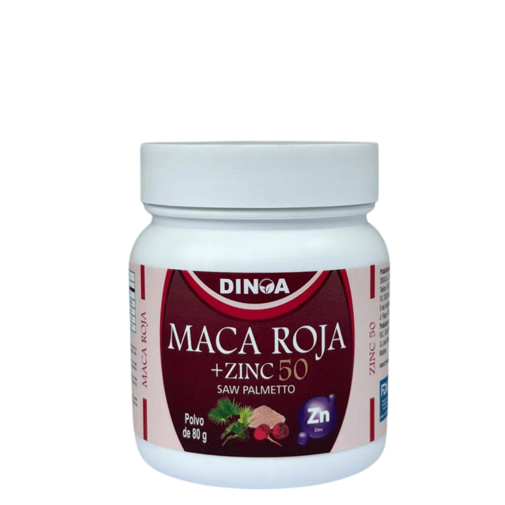 Maca Roja y Zinc Dinoa Povlo 80g Dinoa -Apoyo a la Energía -Bienestar Integral