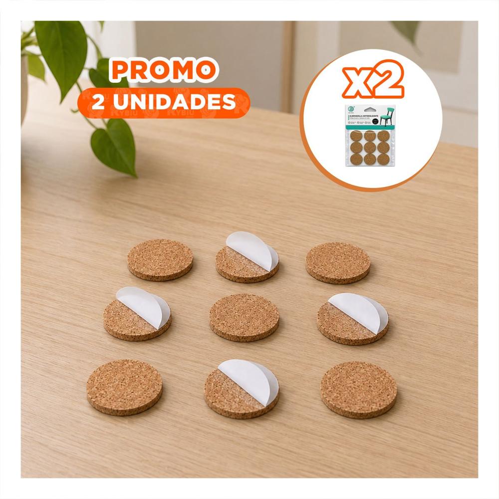 Pack2 Pack Redondo de Almohadillas Antideslizantes Mostaza 9 Unidades para Sillas