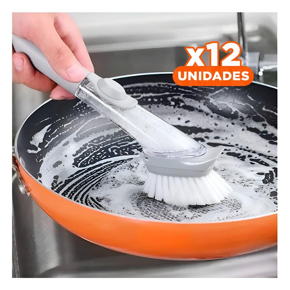 Pack12 Escobilla Plomo para Lavado Diario con Dispensador de Jabon Liquido Y Papel Regalo