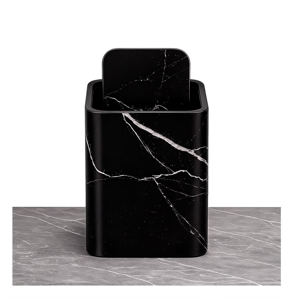 Basurero Practico para Residuos en Cocina y Hogar Color Negro Marmoleado YPapel Regalo Basurero para Hogar y Cocina de Residuos Color Negro YPapel Regalo