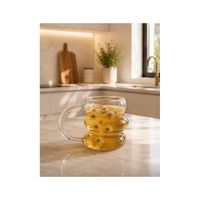6 TAZAS DE VIDRIO DISEÑO NUBE 450ML
