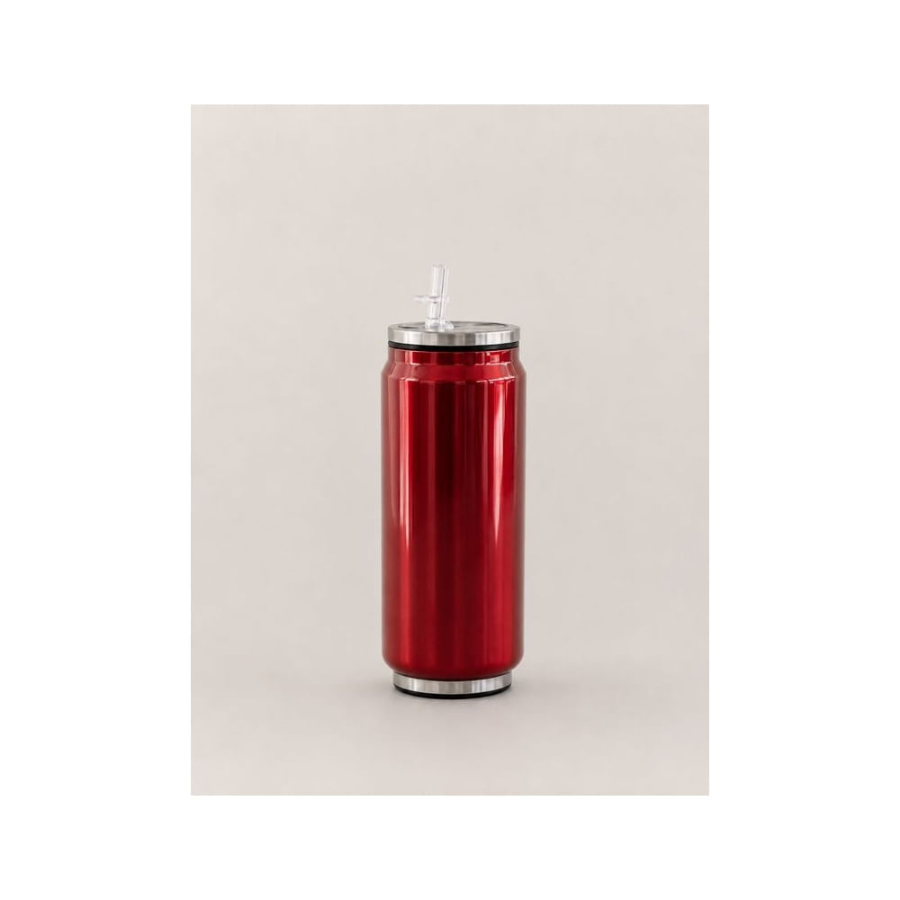 Tomatodo Lata ROJO de Acero Inoxidable con sorbete 350ML Rojo