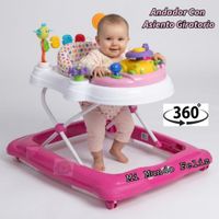 Andador para Bebe Musical Asiento Giratorio Rosad
