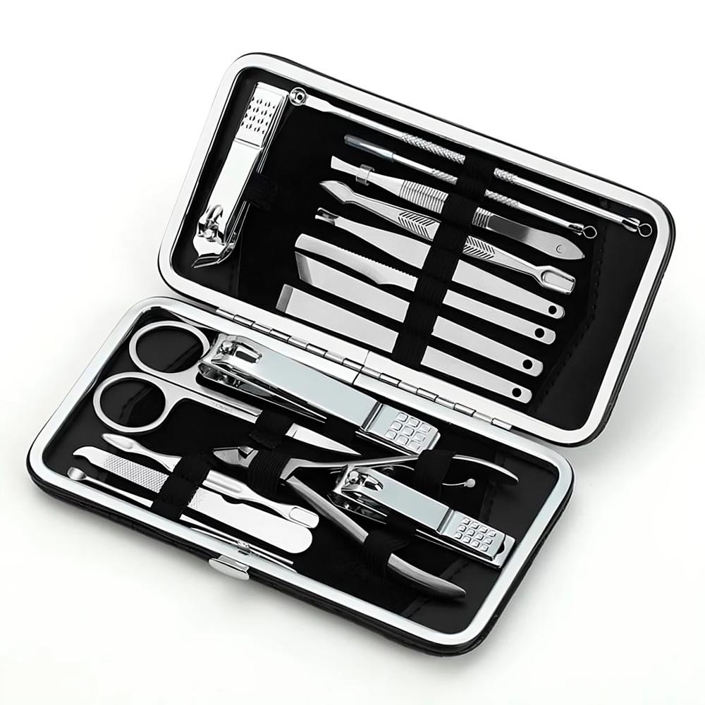 Set Manicure y Pedicure Estuche 16 En 1 Kit Acero Inoxidable