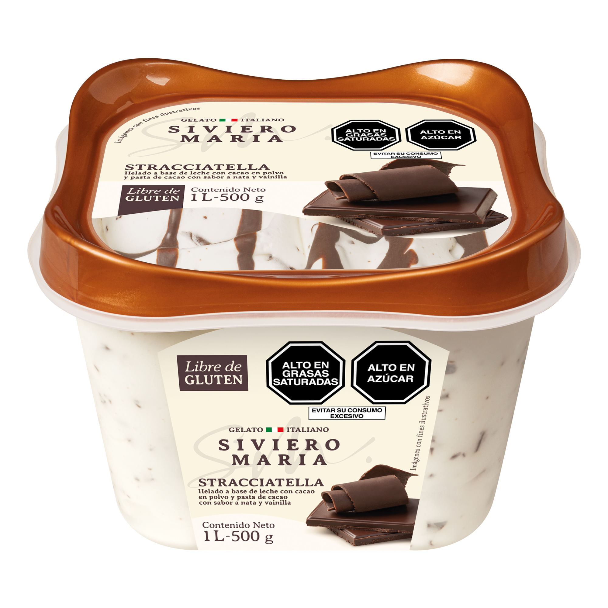 Helado Stracciatella sin Gluten SIVIERO MARIA Pote 1L