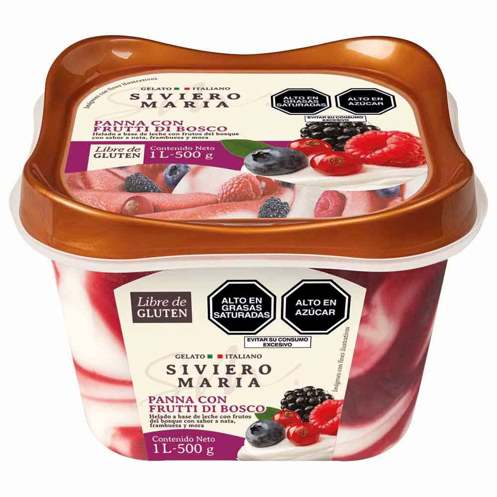 Helado SIVERIO MARIA Panna Frutti Di Bosco Pote 1L