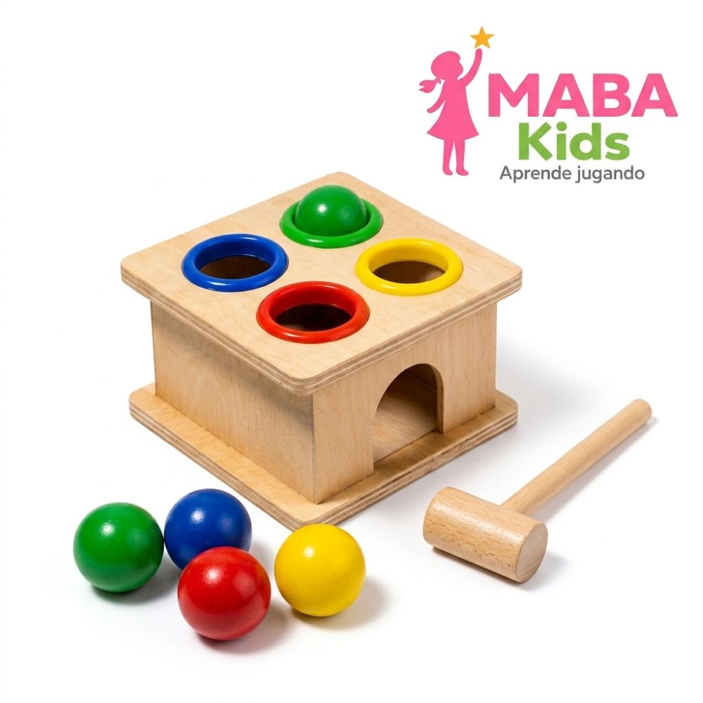 Cubo Didáctico Encajable de Madera - Juego Montessori de Motricidad
