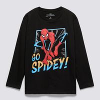Polo Manga Larga Para Niño Solid Print Spiderman