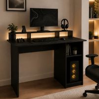 Escritorio Multifuncional Gamer Nébula Melamina  2 Repisas  Muebleo
