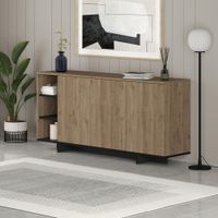 APARADOR YORK 3 PUERTAS 3 ESTANTES ROBLE 170CM