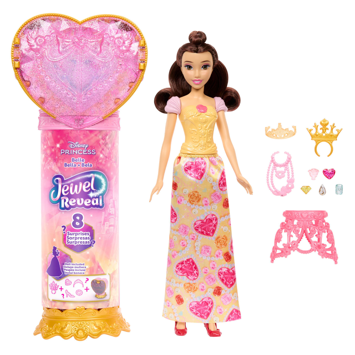 Muñeca Disney Princesa Color Reveal Bella Sorpresa Disney Princesas 3 Años+