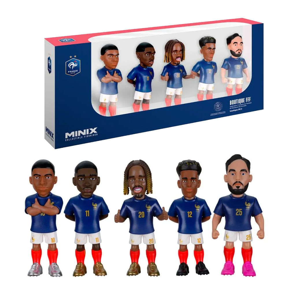 Pack X5 Figuras Coleccionables Minix World Cup Francia 7Cm