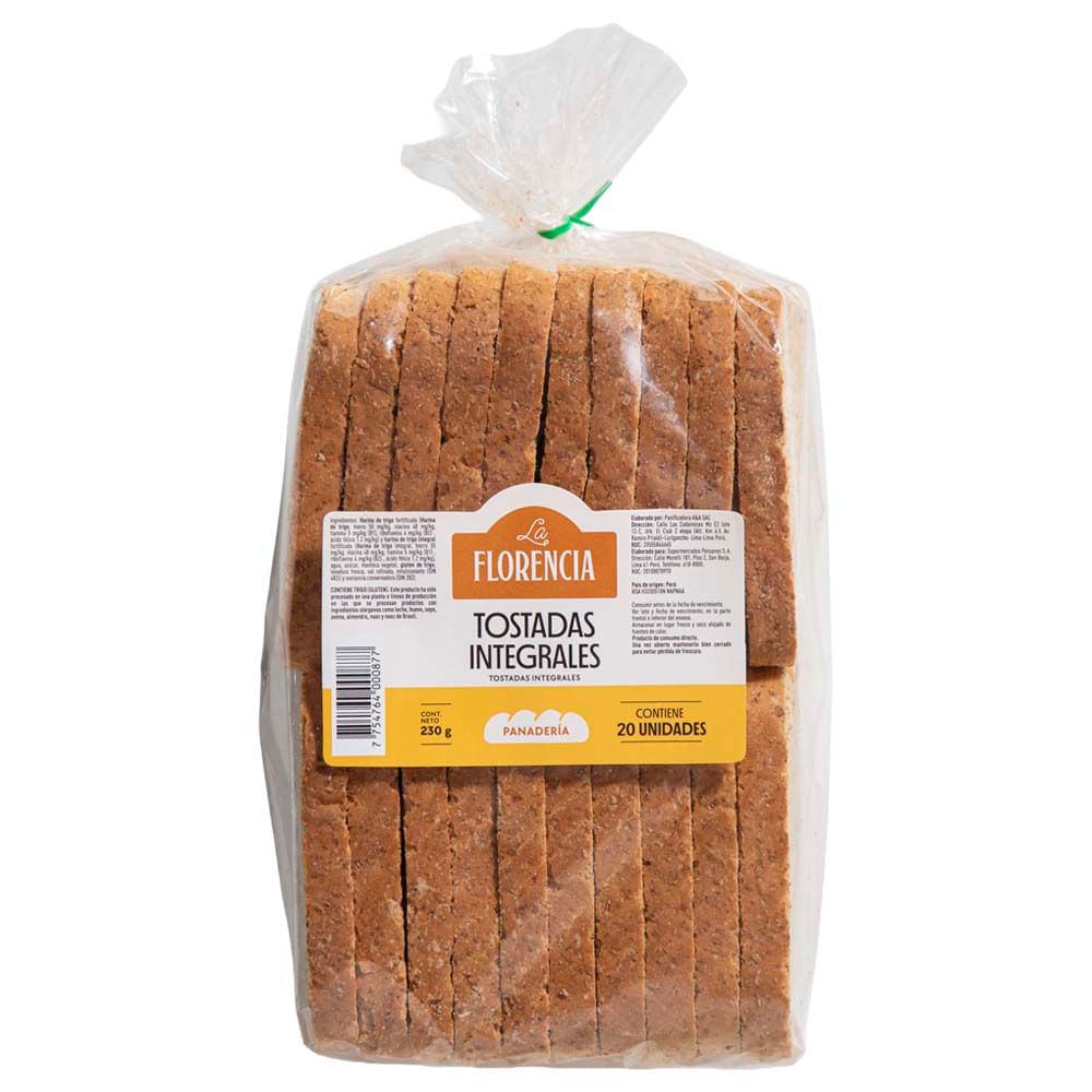 Tostadas Integrales LA FLORENCIA Bolsa 230g