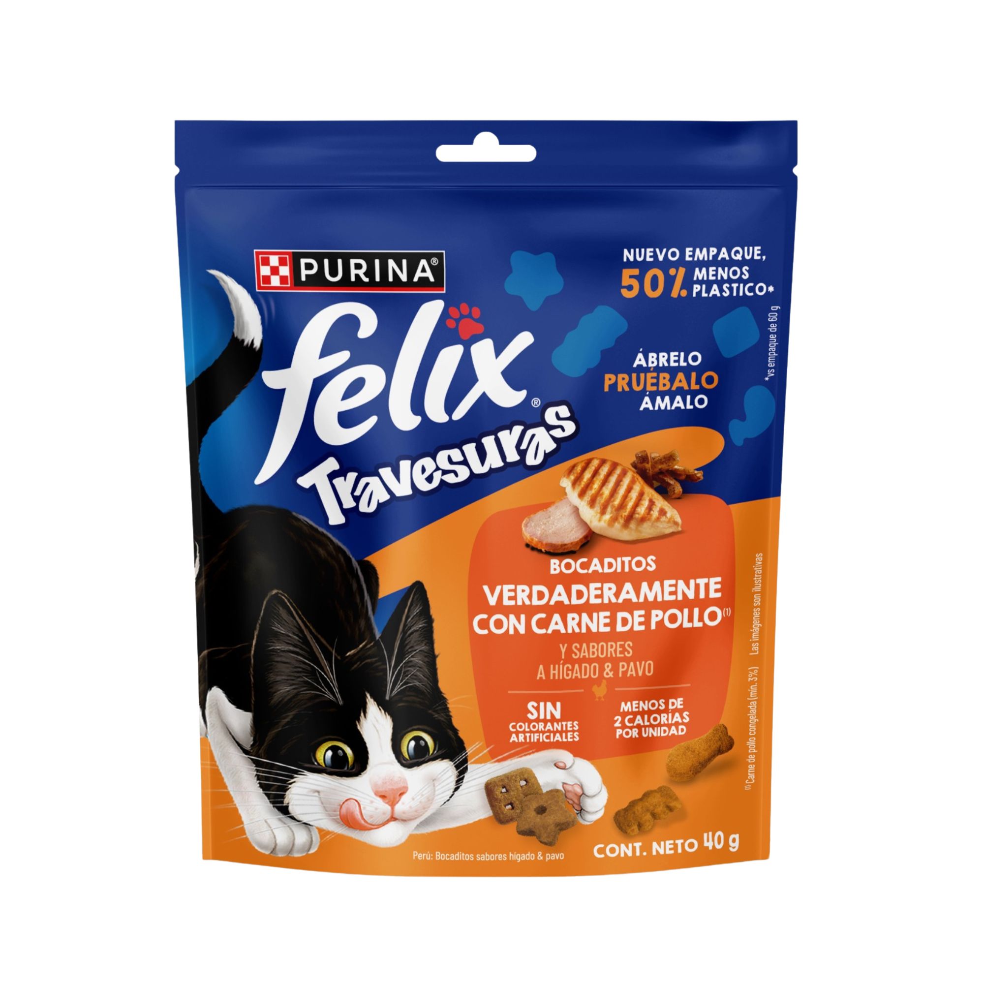 Snack para Gato FELIX Bocaditos de Pollo Bolsa 40g
