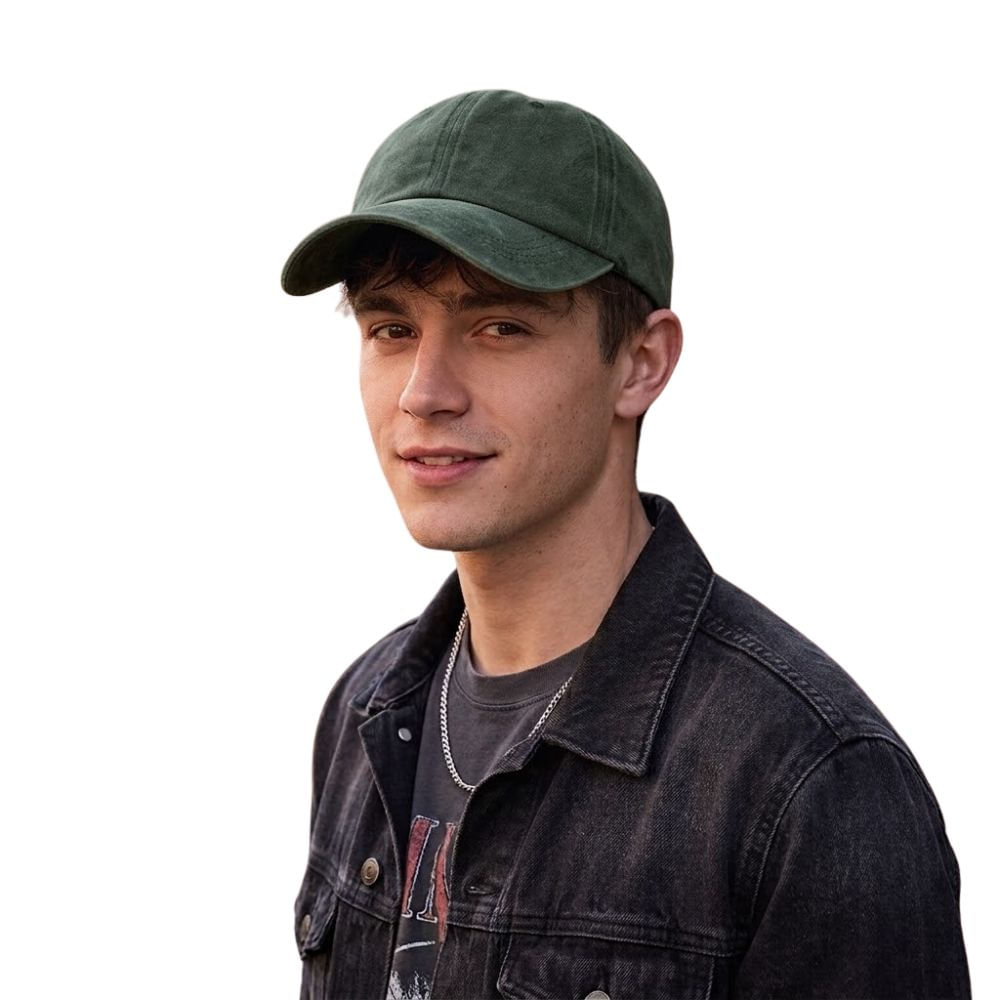 Gorro Garret Tipo Beisbol Washed Effect - Verde