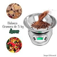 Balanza Gramera Digital Con Tazón De Acero 5kg Lever