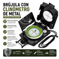 BRUJULA GEOLOGICA DE METAL CON CLINOMETRO GRANDE NEGRO