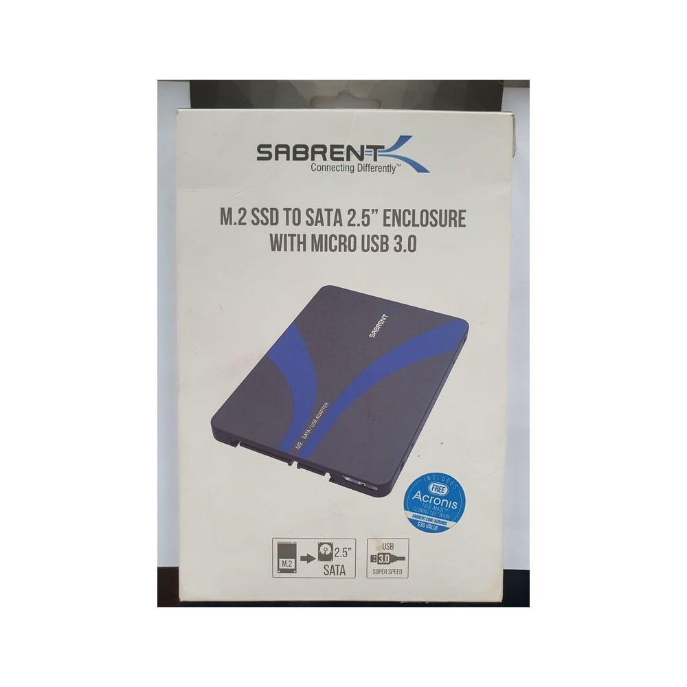 Case Adaptador SABRENT M.2 SSD a USB 3.0  SATA III 2.5 de 6 Gbps