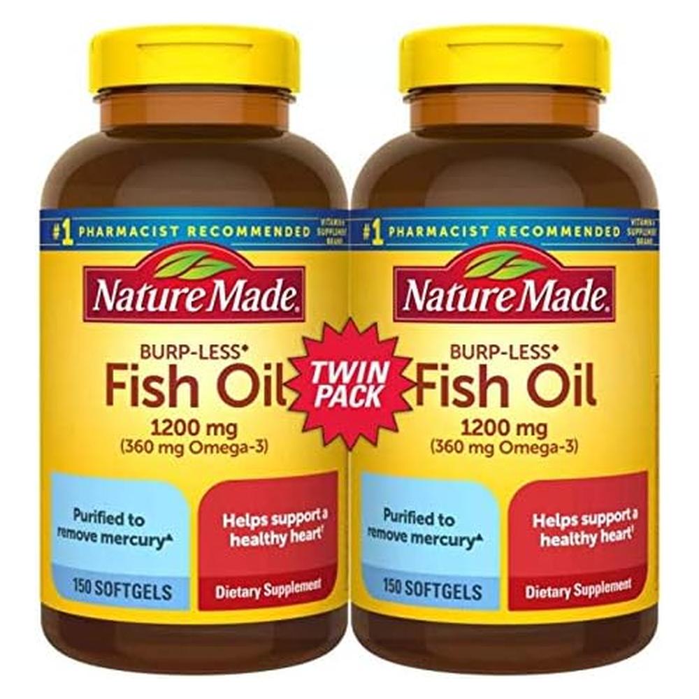 NATURE MADE PACK 2 OMEGA 3 FISH OIL BURP LESS 1200 MG | 150 UND C/U