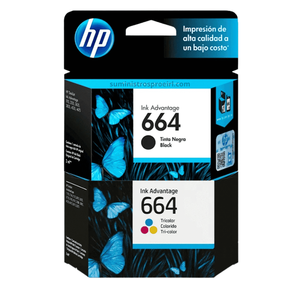 Pack de Cartucho HP 664 Negro y Tricolor