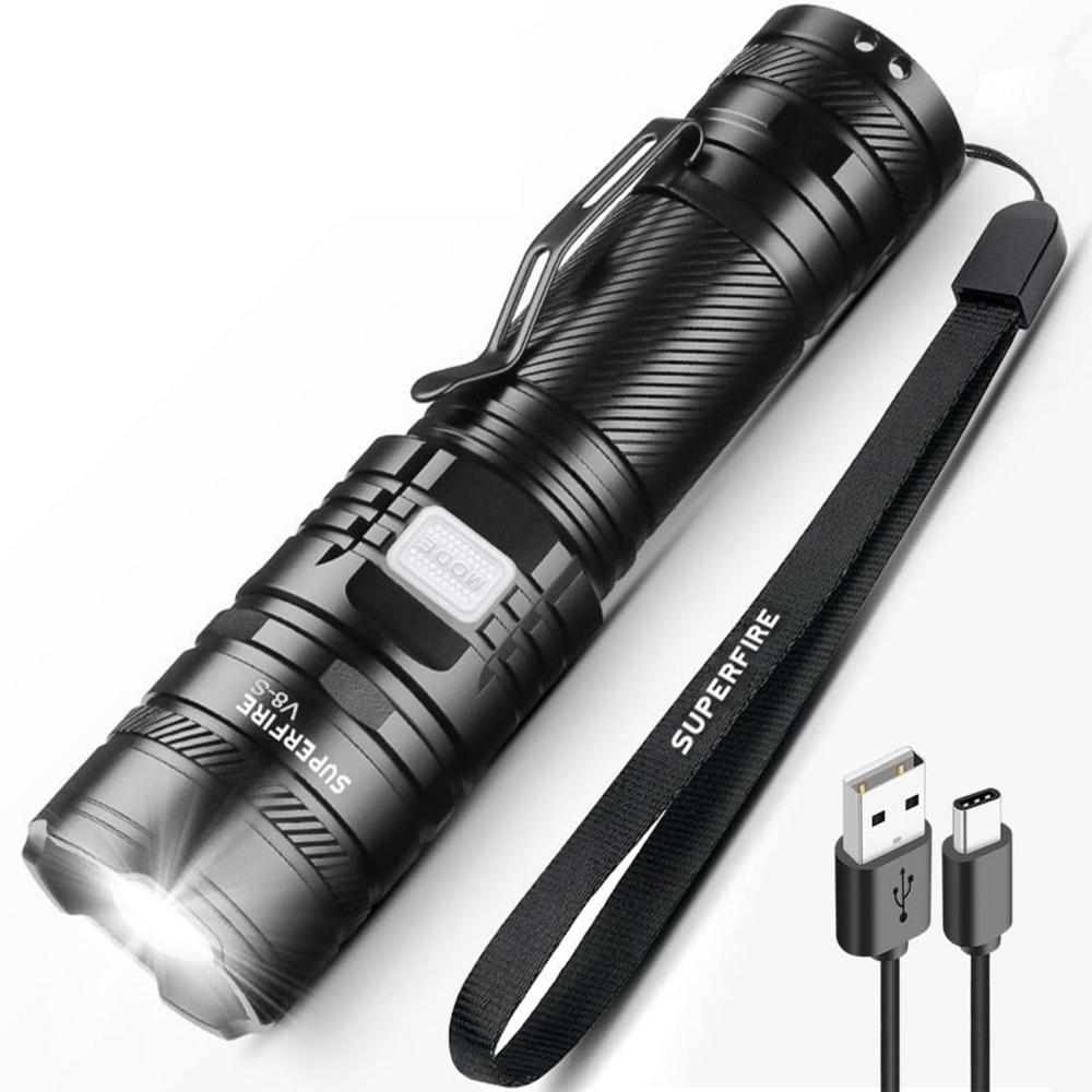 Linterna Táctica Potente Con Cinco Modos De Iluminación Y Función Power Bank