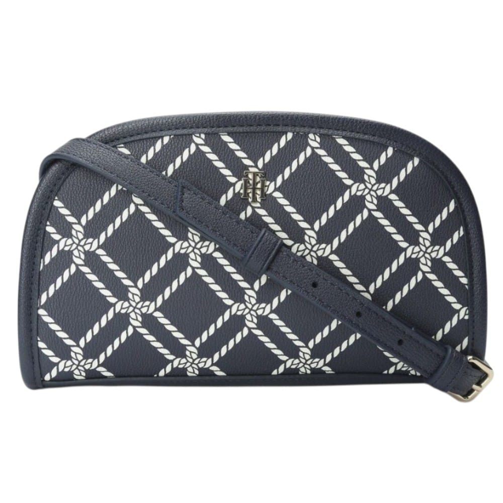 CARTERA CROSSBODY TOMMY HILFIGER AZUL ESTILO GEOMETRICO