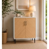 Cómoda Consola Minimalista Yely Ventitas Home Blanco y Panela