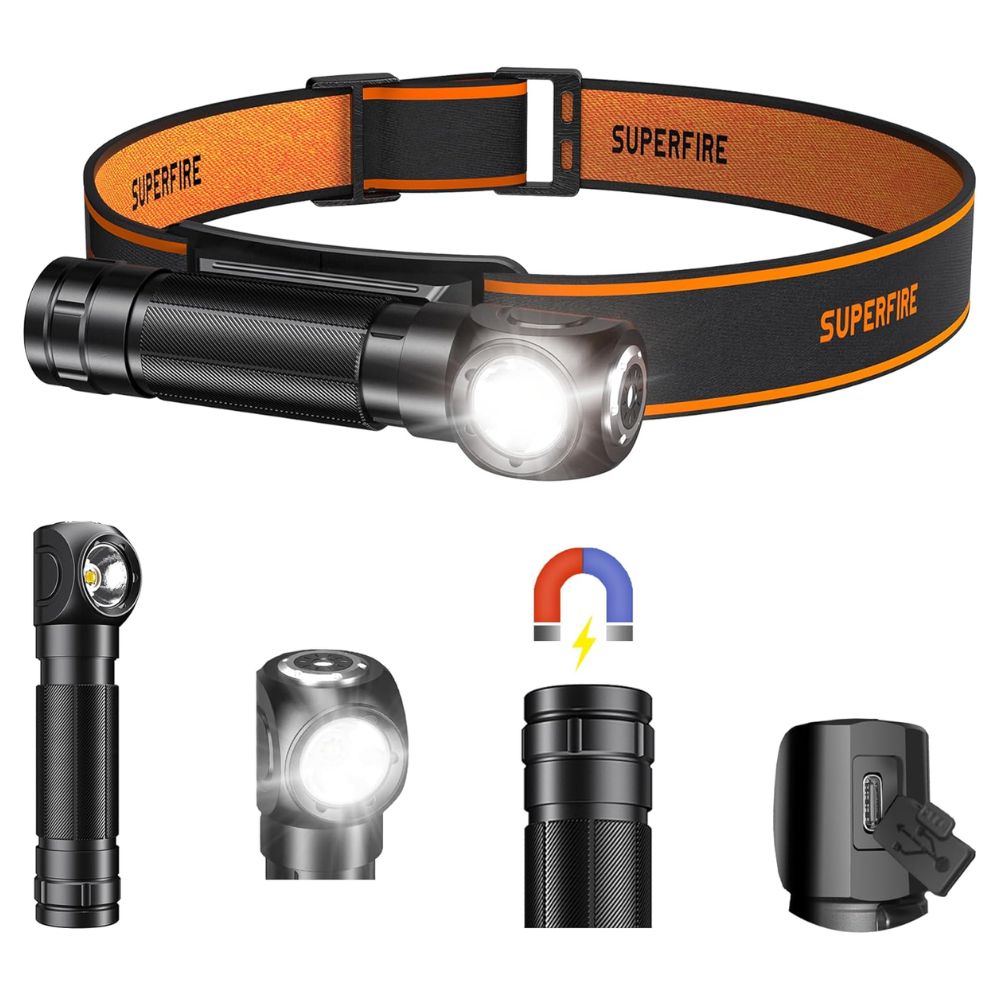 Linterna de Cabeza Recargable LED 600LM Ideal Para Camping Pesca Taller y Emergencias