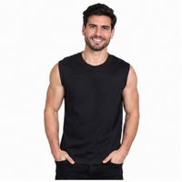 POLO HOMBRE MANGA CERO ALGODÓN NEGRO
