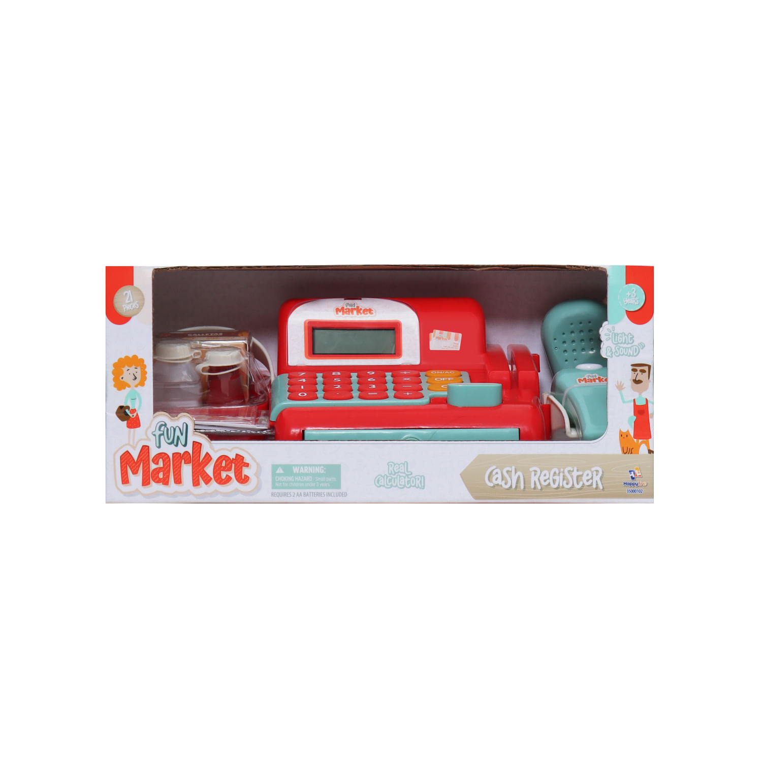 Caja Registradora Rosa Con 20 Accesorios Fun Market