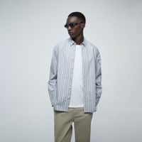 Camisa Hombre Sfera Oxford Rayas Azul Añil