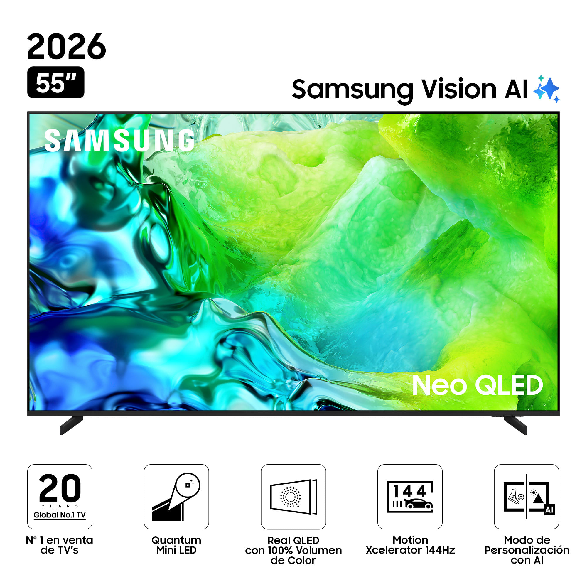 Televisor SAMSUNG Neo QLED 55"" UHD 4K Smart TV QN80H Vision AI