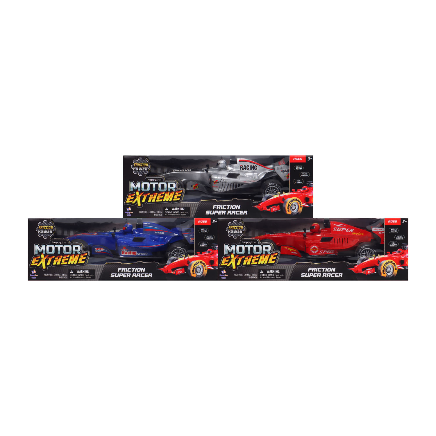 Auto De Carreras A Fricción Escala 1:18 Motor Extreme